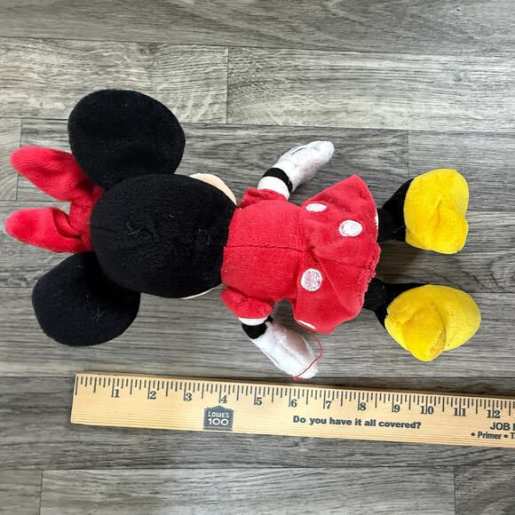 Disney Minnie Mouse Plush Doll Just Play Red Dress Bow Polka Dot 12” Stuffed Toy - Picture 3 of 3